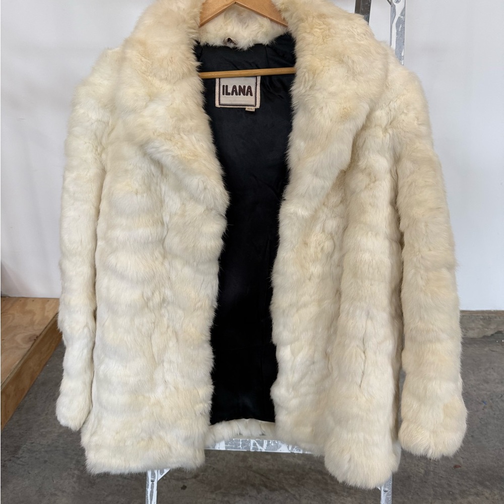 Ilana Kohn Cream Teddy Jacket Plush Genuine Fur